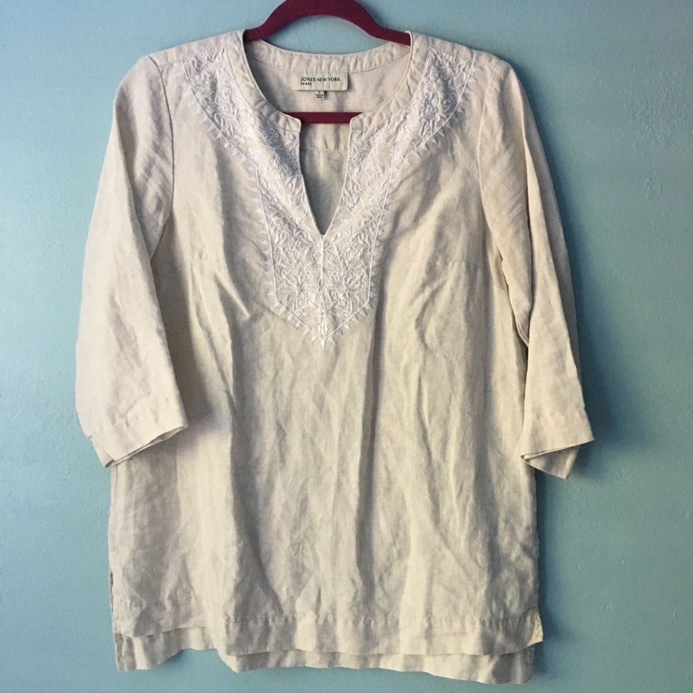 100% Linen Jones New York Tunic (S)